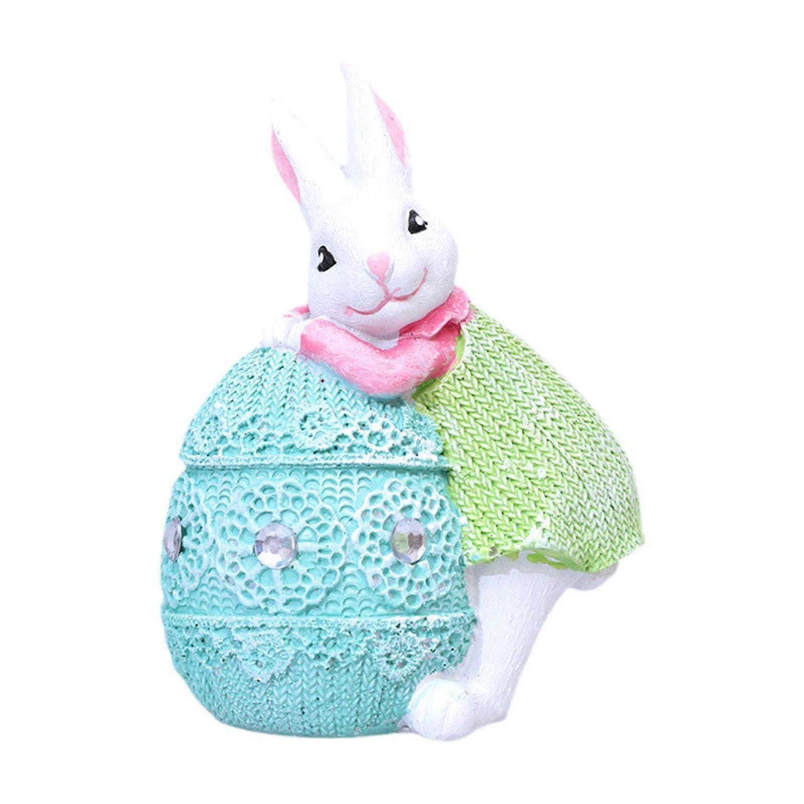 Easter Bunny Figurine Decorative Tabletop Ornament for Bookshelf Desk Office Style A