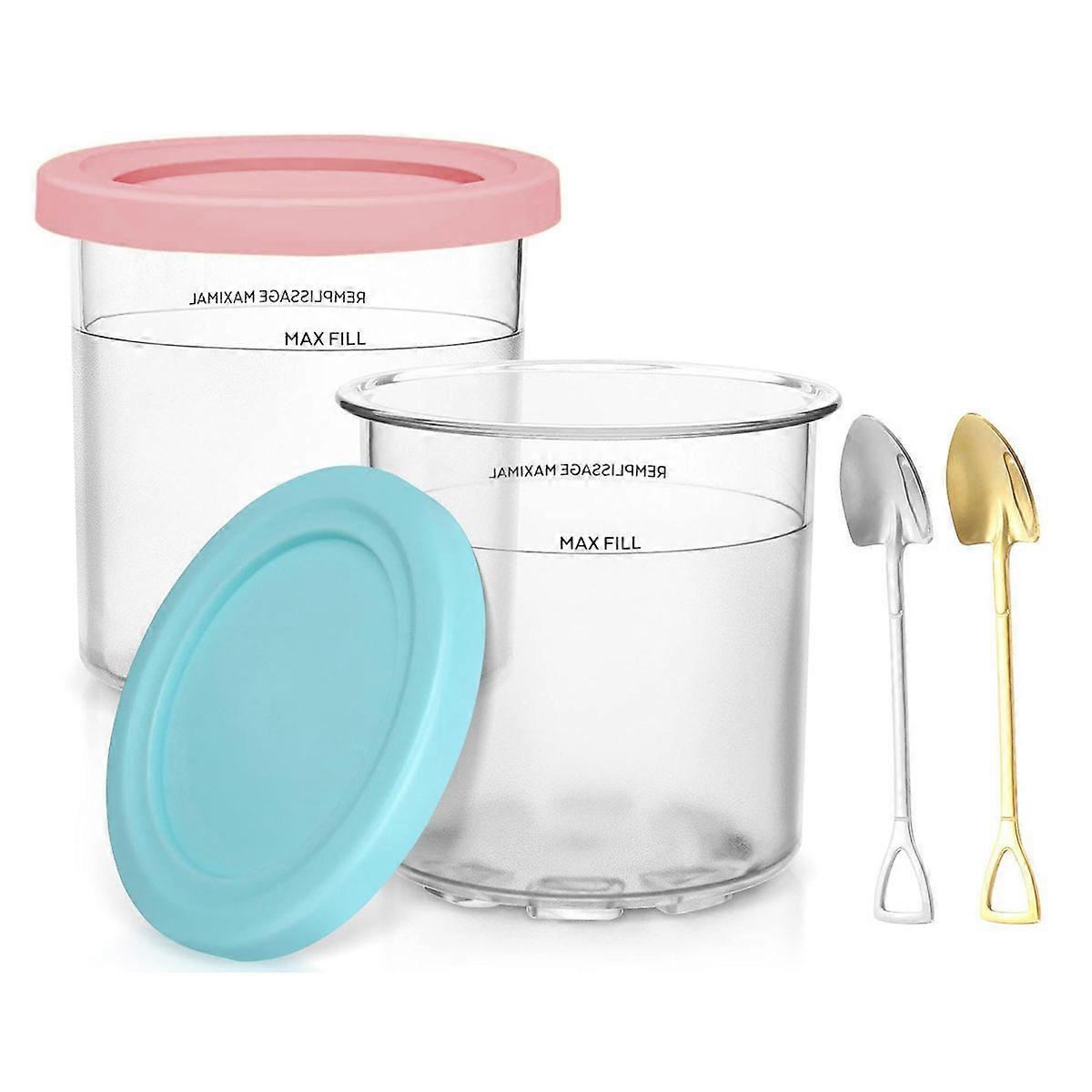 Ninja Creami Pint Becher und Becherdeckel Ersatzbehälter - 2er Pack, 16 Unzen Becher
