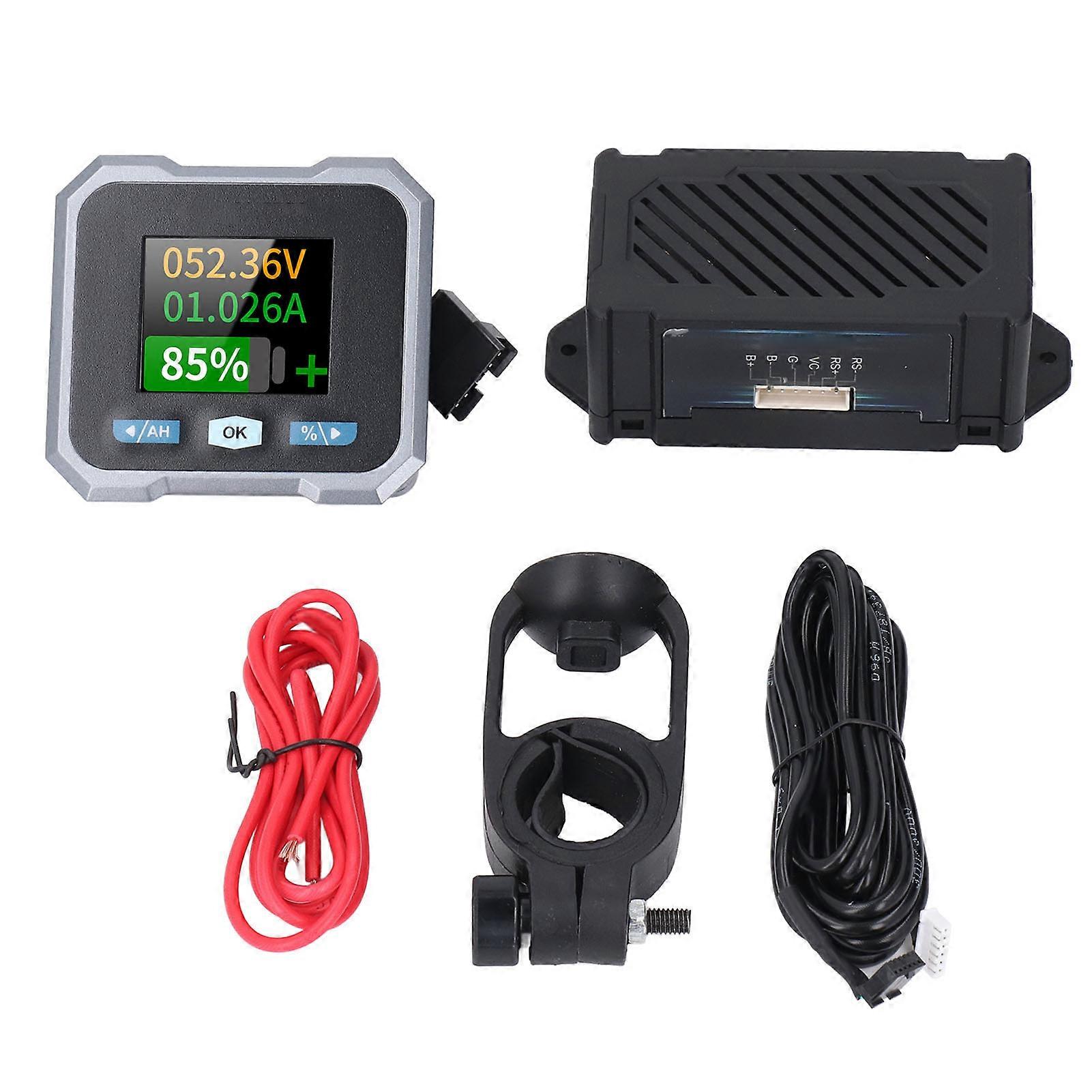 Battery Monitor with Shunt 1.8in Screen High Low Voltage Current Capacity Power Tester for RV Motorcycle 100A 10‑100V