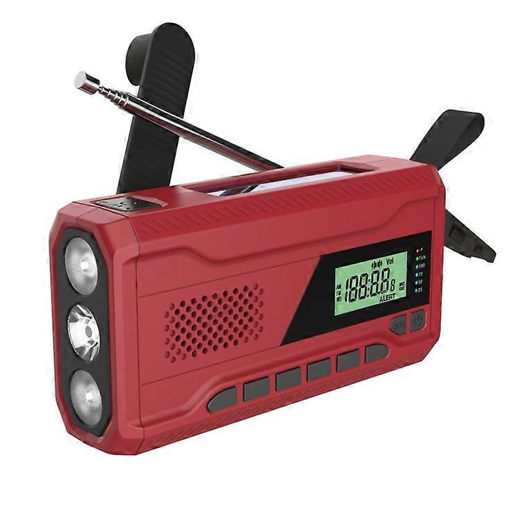 WR-6A SOS Alarm Outdoor Solar Powered Hand Crank Emergency Radio Support FM / AM / WB