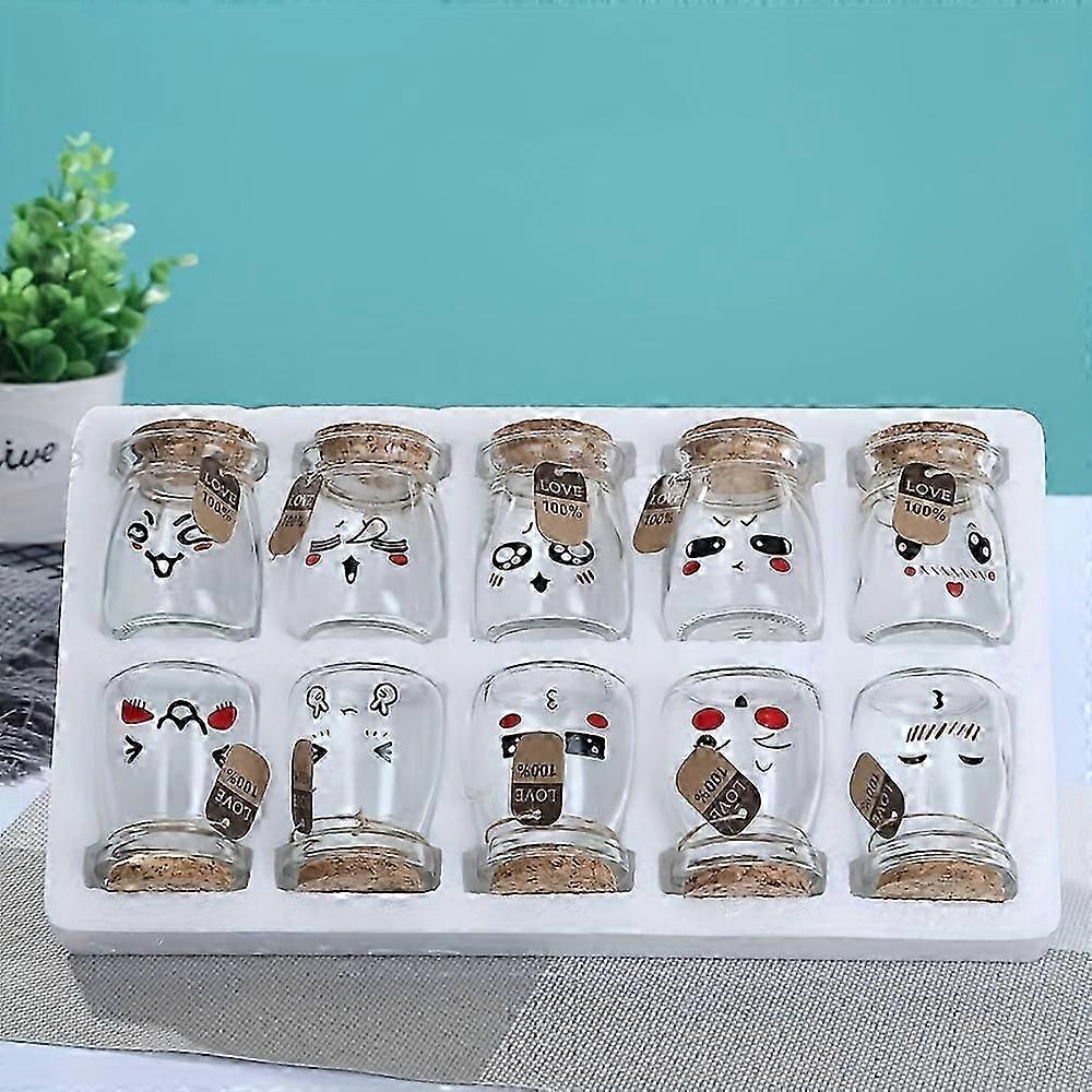 10pcs Mini Glass Yogurt Cans - 4Oz Aesthetically Charming Jars with Cork Lids, Perfect for Pudding, DIY Crafts, and Festive Decorations - Includes Lab