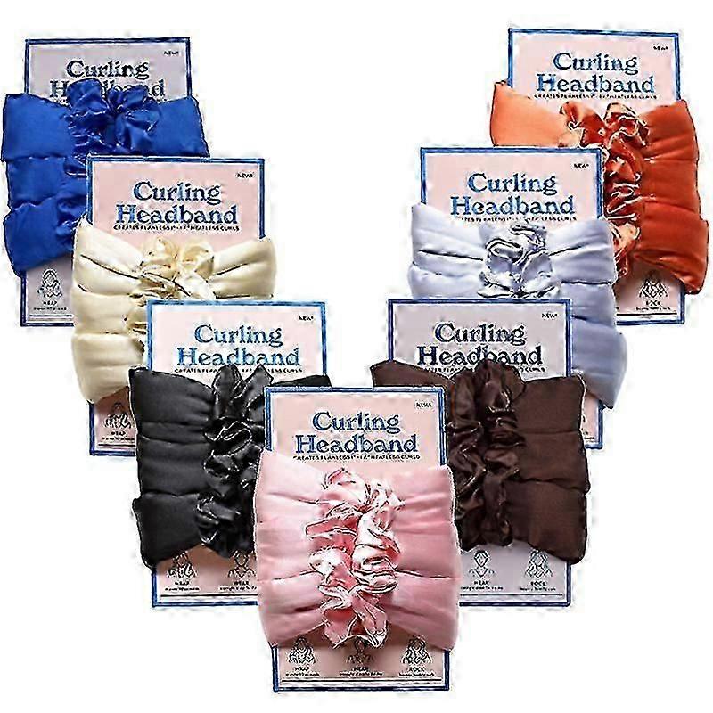 Heatless Hair Curler Set - Satin Curling Headband For Natural, No-heat Curls - Sleep In Overnight Styling Tool With 2 For Women - Easy And Gentle On H