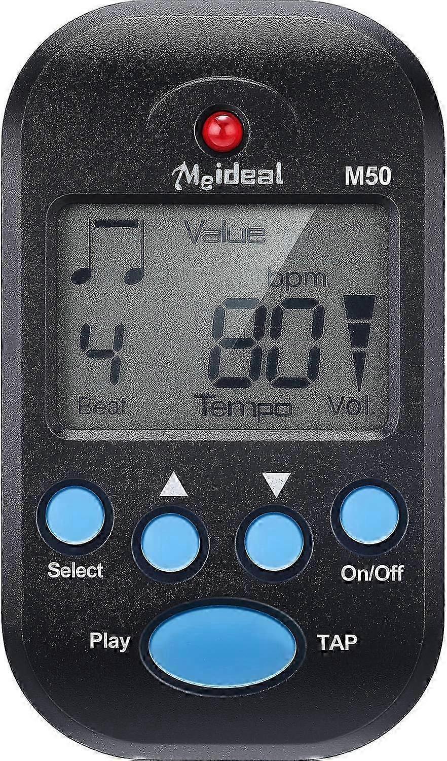 Mini Digital Metronome, Multifunctional, Portable, Volume Adjustable, Clip on, with Speaker, Beat Tempo, with Battery for Piano, Guitar,  (Black)