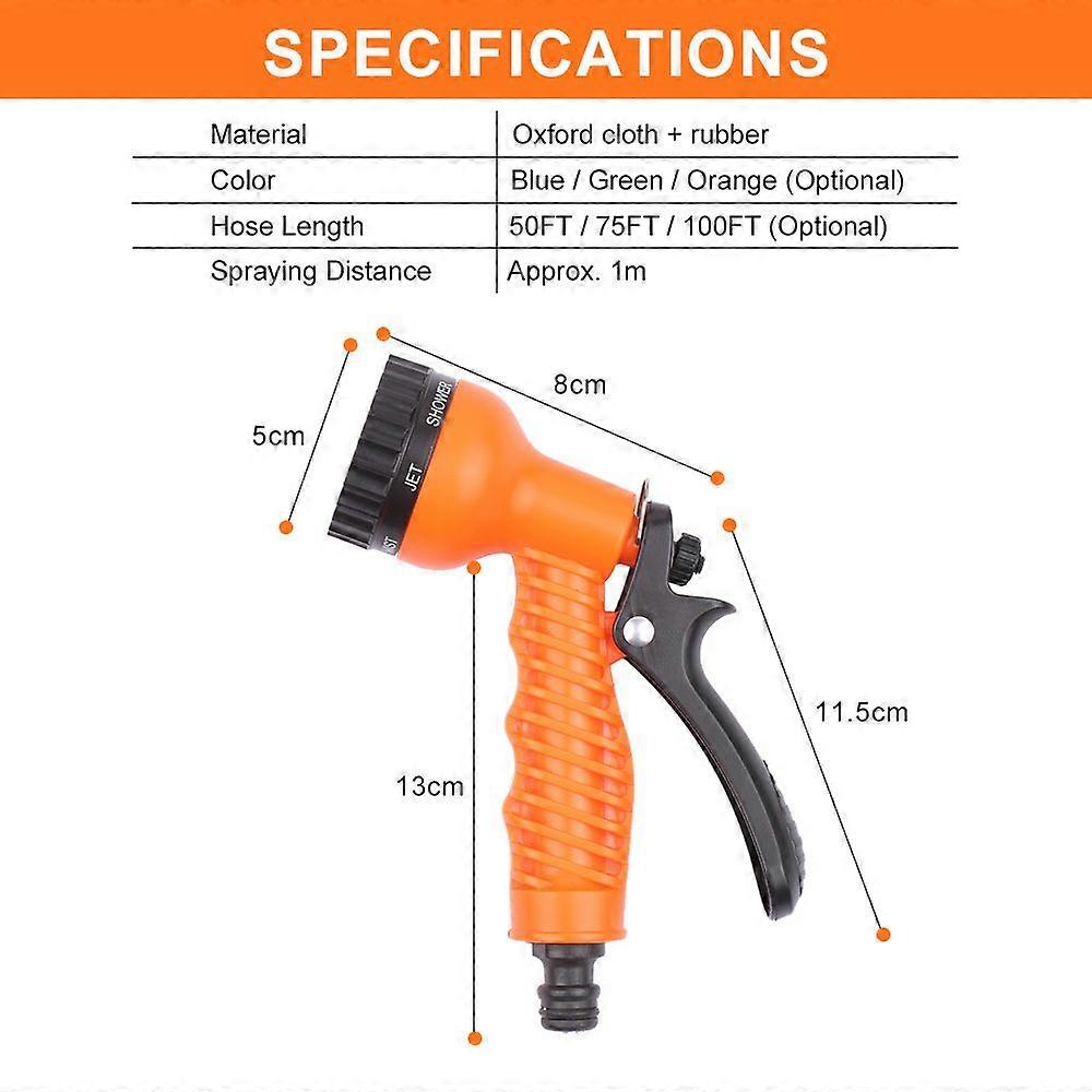 50FT/15M 3 Times Expandable Garden Hose Leak-proof Expandable Hose High Pressure Telescopic Watering Pipe Magic Flexible Water Hose with 7 Function Sp