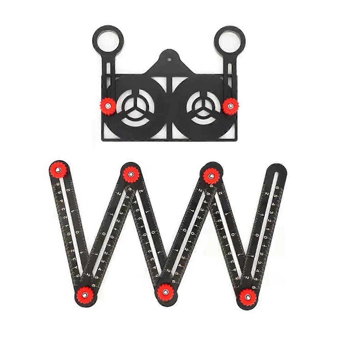 Special-Shaped Measuring Ruler Six-Fold Ruler Punch Locator Folding Ruler Woodworking Tools