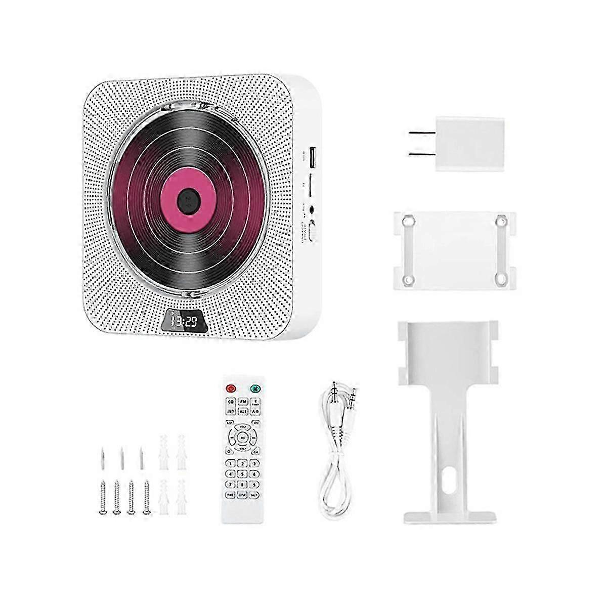 Portable CD Player Bluetooth CD Speaker Digital Display Stereo Speaker Wall Mounted Music Player fo