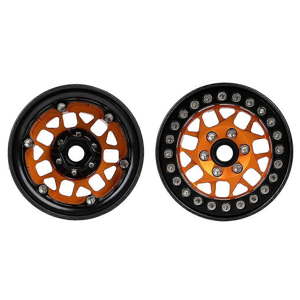 Aluminum Alloy Wheel Rim Beadlock 2.2in Wheel Rims Hub 4pcs Replacement for TRAX4 SCX10 90046 AXI030