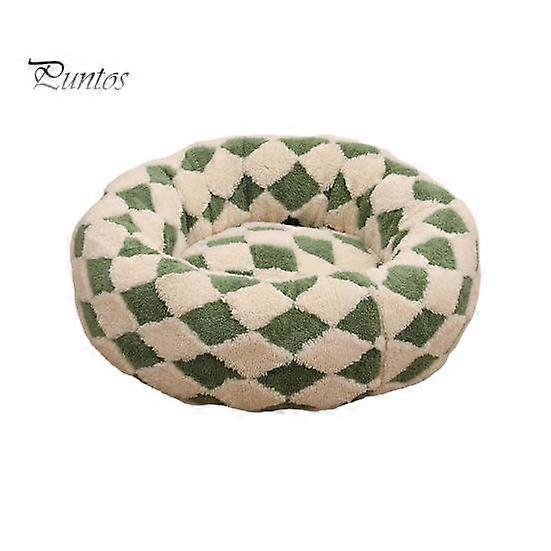 Round Donut Cat Nest Anti-slip Pet Cozy Bed Plush Soft Cat Cushion Bed Calming Pet Warm Nest for Small Dogs Cats