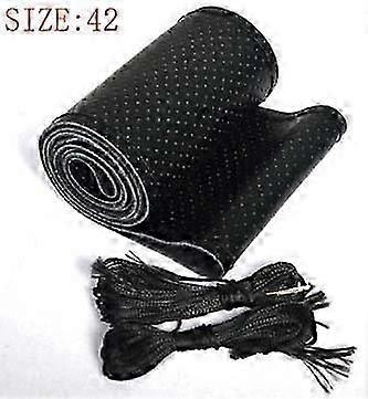 شاحنة حافلة غطاء عجلة القيادة من الجلد الأصلي ، 42 سم 45 سم ، حقيبة مصنوعة يدويا DIY مع إبر وخيط