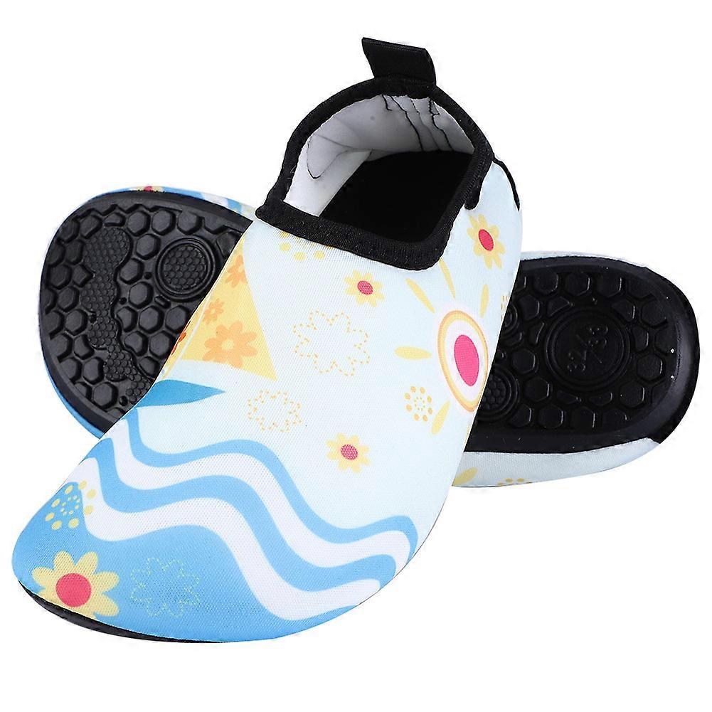ילדים חמודים קריקטורה נעלי שחייה נגד החלקה גרביים עמיד למים חוף בריכה גלישה (גל L)