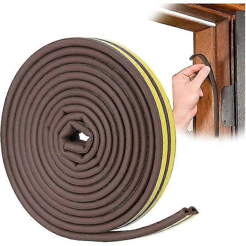 Door Seal, PVC D Profile Window Seal, Door and Window Caulk with Strong Adherence, Noise Insulation and Weather Protection, 6 Meters (Brown) High Qual