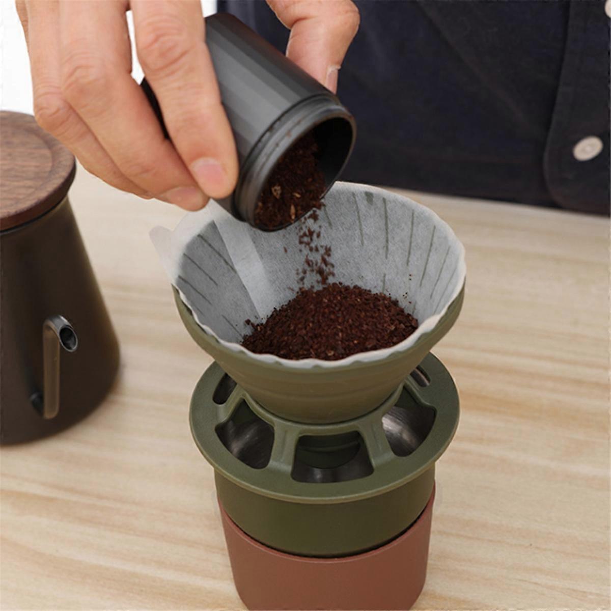 Silicone Foldable Coffee Dripper with Holder Coffee Filter Cup B