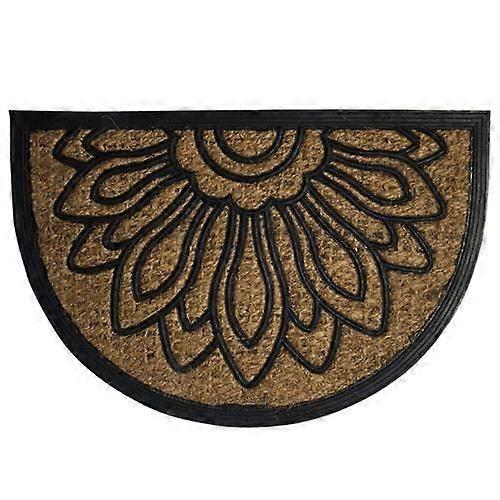 Paillasson demi-lune en fibre de coco et caoutchouc 40x60 cm.