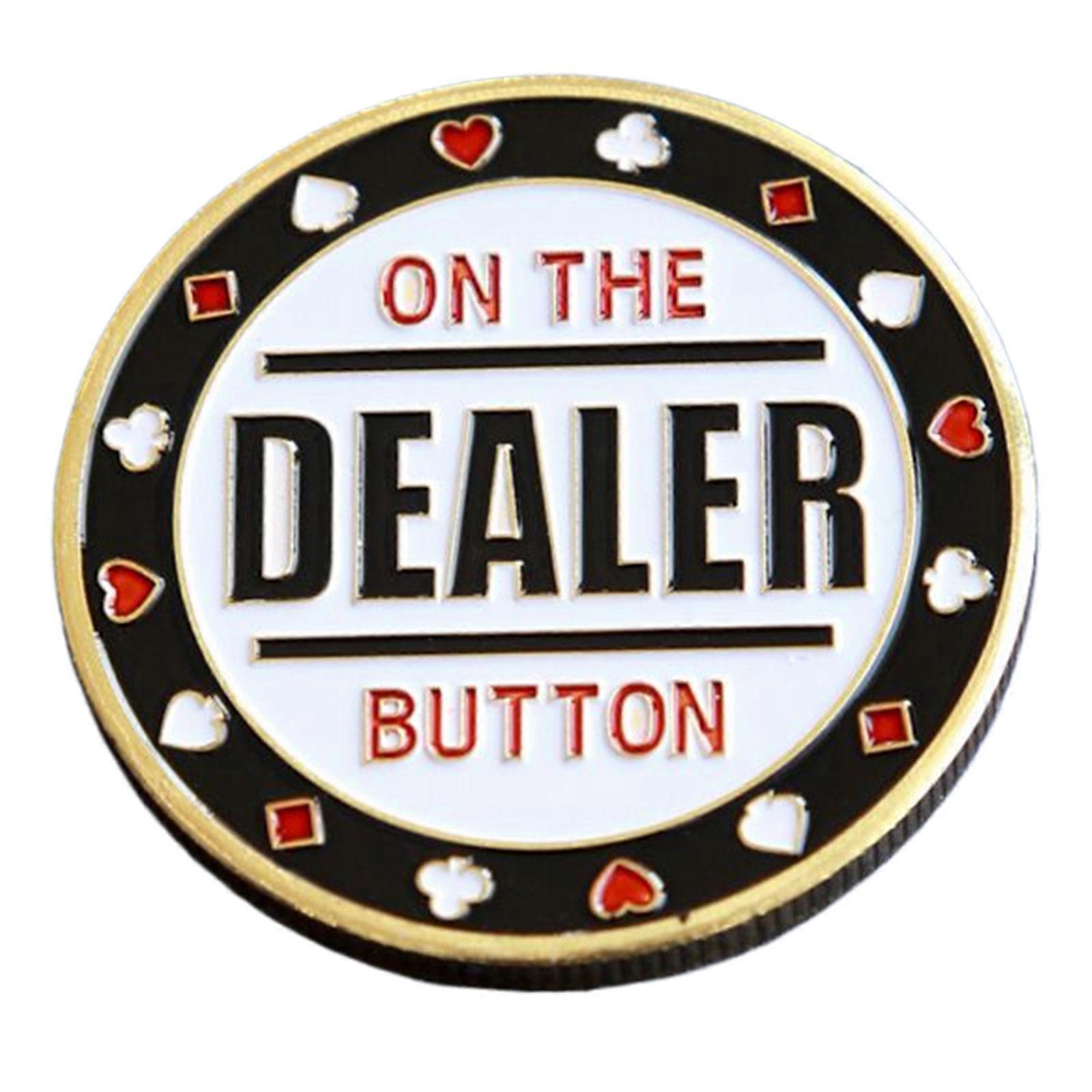 Professional Poker Game Dealers Button Poker Cards Guard Protector Metal Coin Poker Chip Button for Entertainment