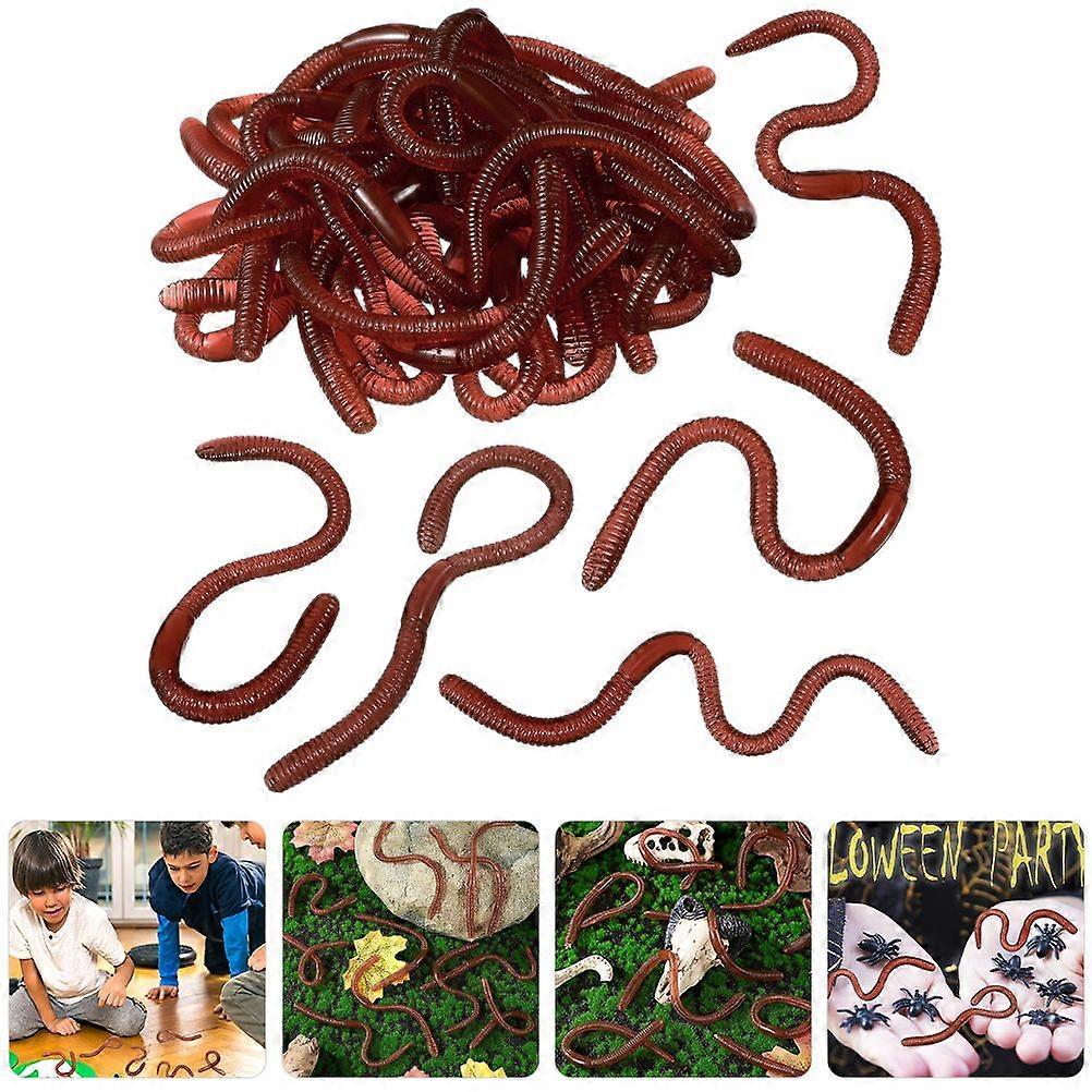 30Pcs 7.1 Inch Soft Fake Earthworms Faux Lifelike Stretchy Rubber