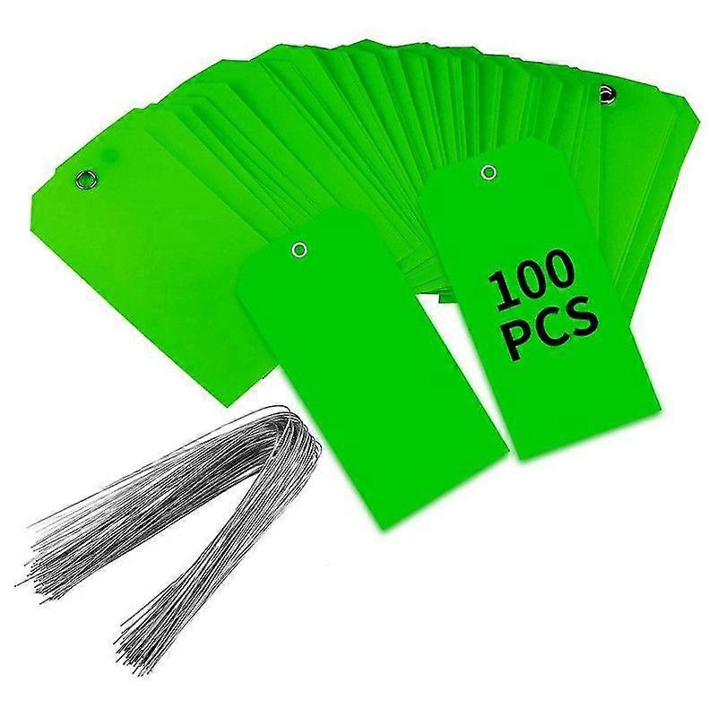 100 Pieces 4 3/4Inch X 2 3/8Inch Plastic Shipping Tags with Wires Blank Labeling Tags Waterproof Ha