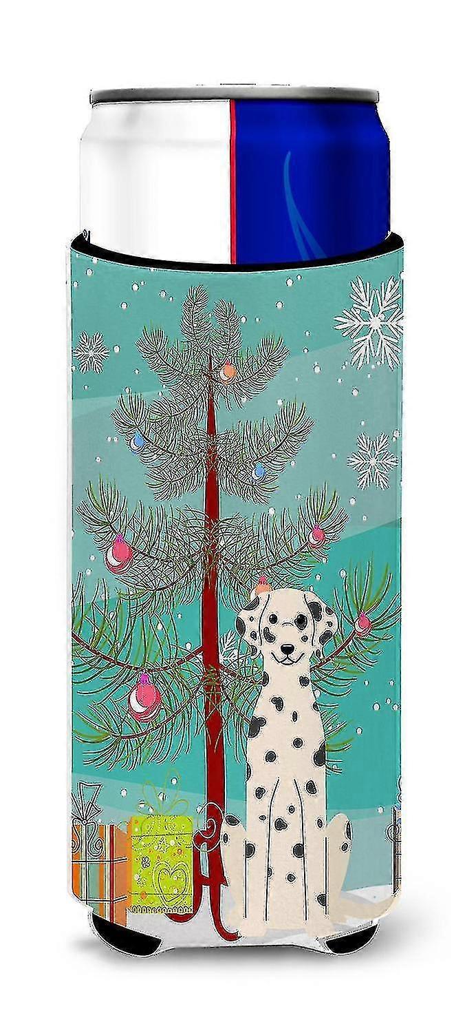 merry Christmas Tree Dalmatian Michelob Ultra Hugger For Slim Cans