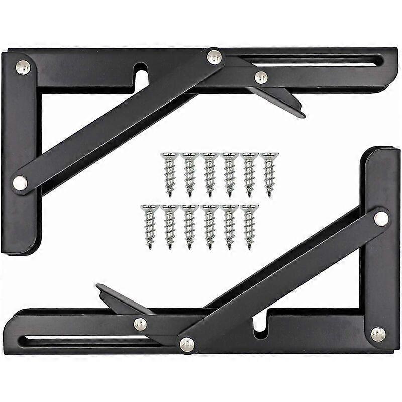 Snow Folding Shelf Bracket, Folding Wall Shelf, Foldable Bracket Heavy Duty Console and Shelf Bracket for Workbench, Shelf, 8 Inch