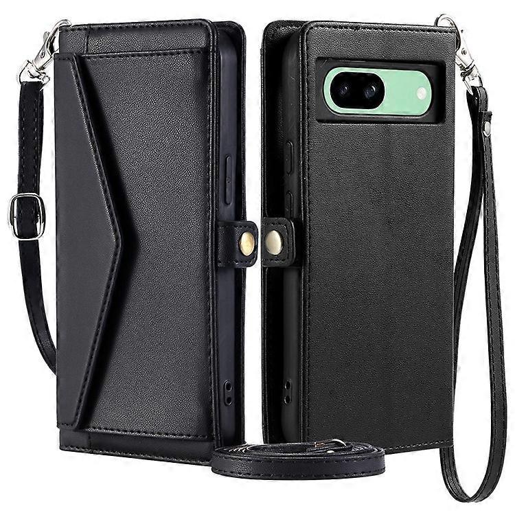 Compatible For Google Pixel 8a Leather Case Wallet Stand Phone Cover with Straps