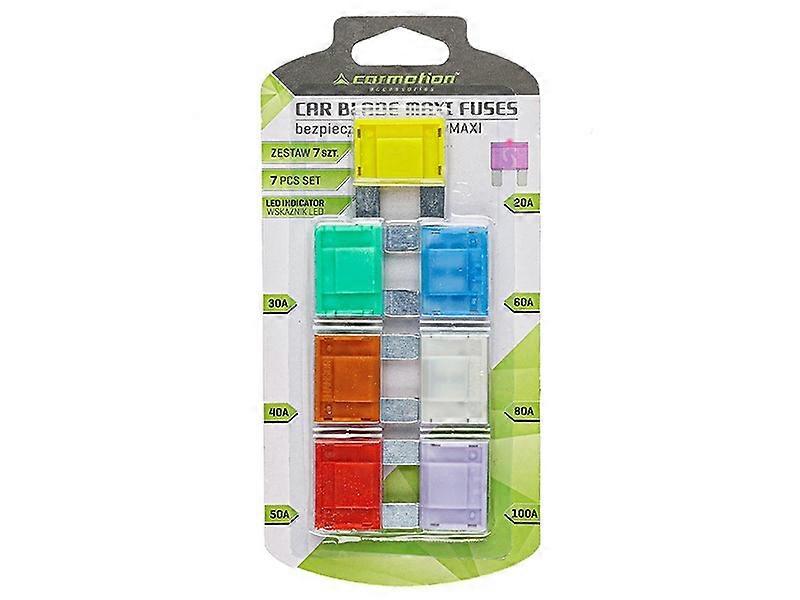 MAXI leaf zekeringen met LED indicator, 7 stuks.