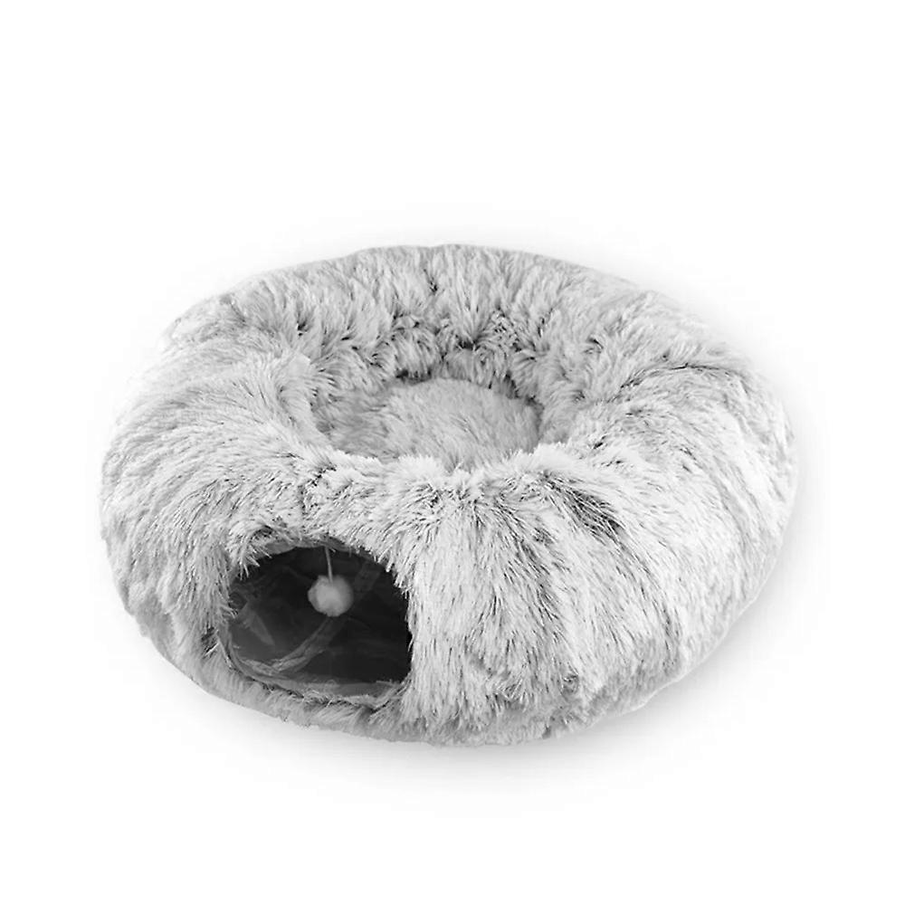 Circular Cat Tunnel Christmas Tree Skirt, Cat Tunnel Bed Under Christmas Tree