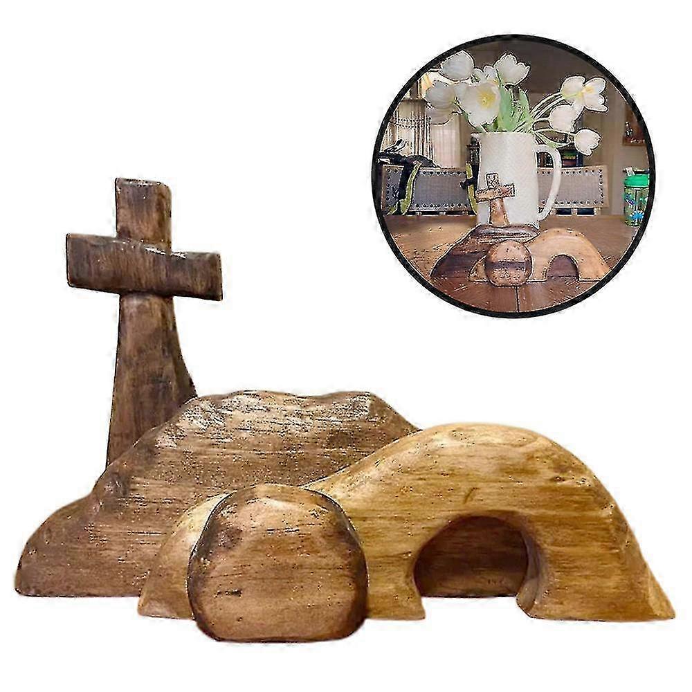 Osterkreuz & Grabszene Dekor - Holz-Stufentablett-Bundle