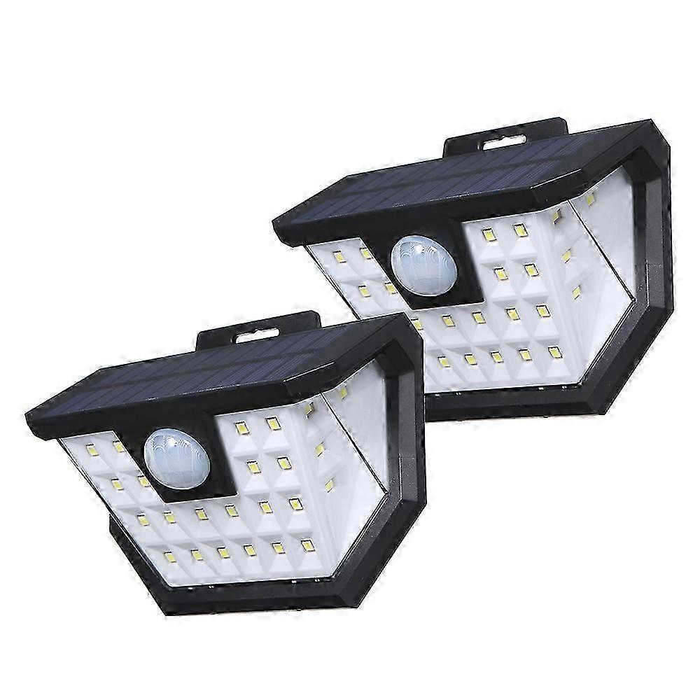 Tomshine 3.7V 1.6W 28 LED Solar Energy PIR Motion Sensor Lamp 2 Pack Adopted Human Infrared Inductor Technology Outdoor Wall Mounted Light IP65 Water-