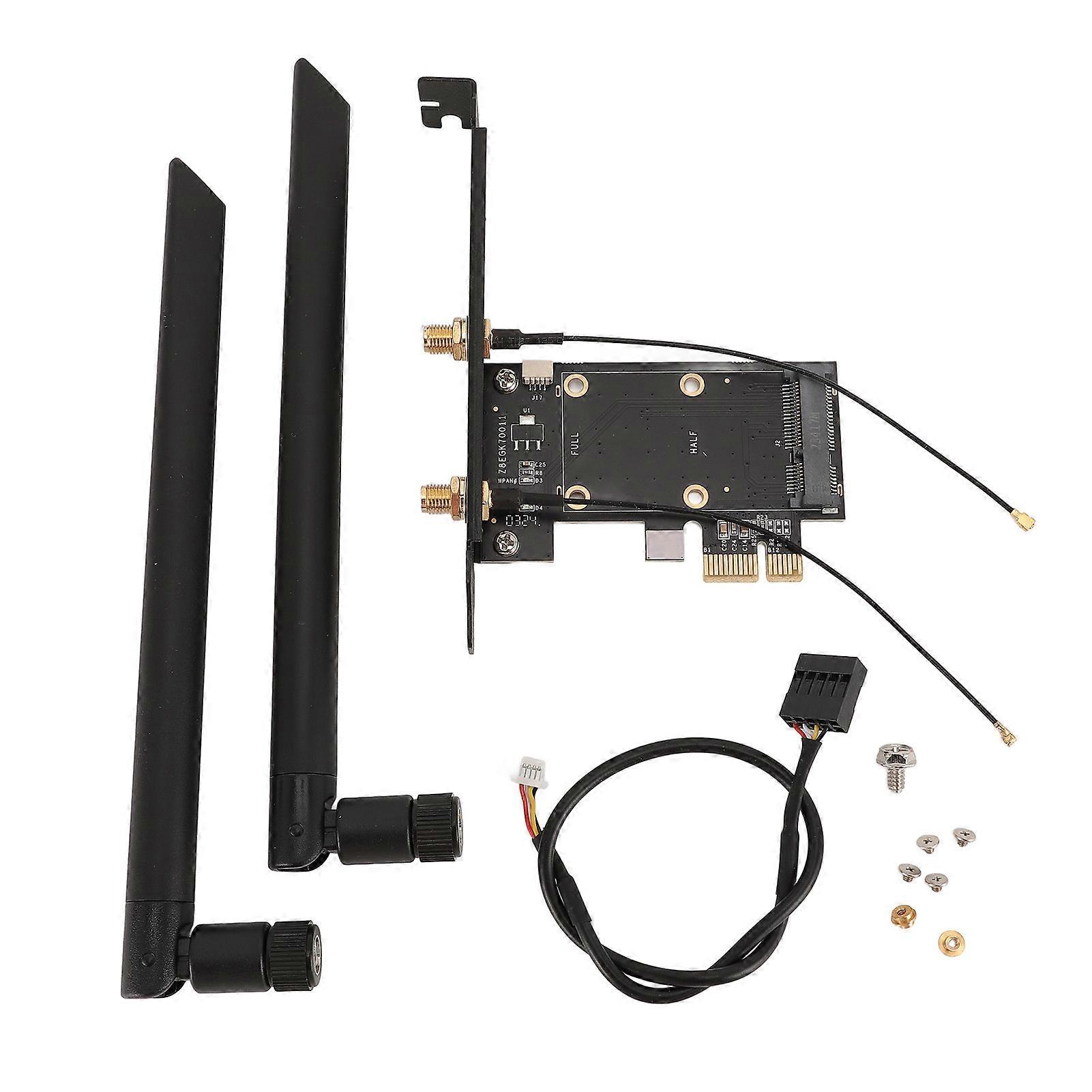 PCIE to PCIE Adapter with 8DB Dual Antennae PCB PCI to PCI Express Network Adapter Card for Computer