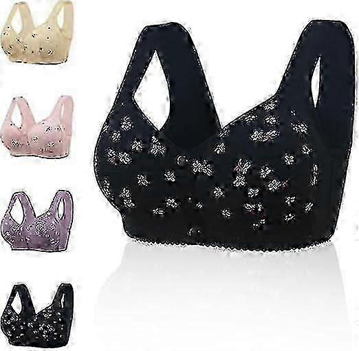 حمالات الصدر ديزي للنساء الأكبر سنا ، مريحة مريحة زر إغلاق الجبهة للنساء الأكبر سنا لا سلك ، حمالة صدر مشبك الجبهة مريح مشد حمالة الصدر