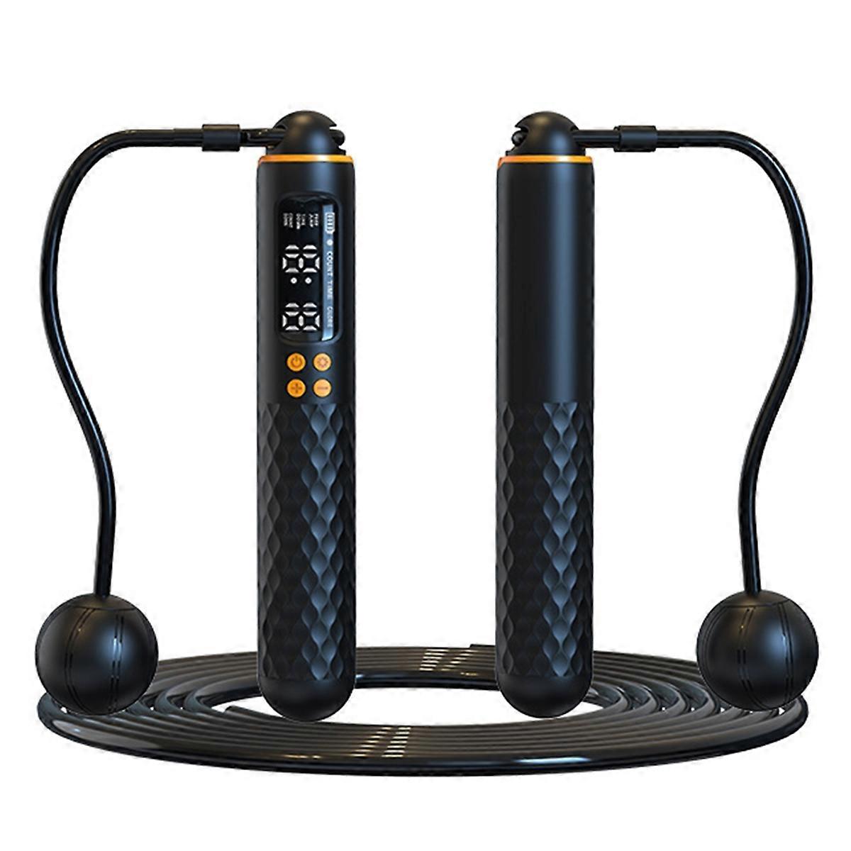 Intelligent Counting Skipping Rope Weight-Bearing Ropeless Black