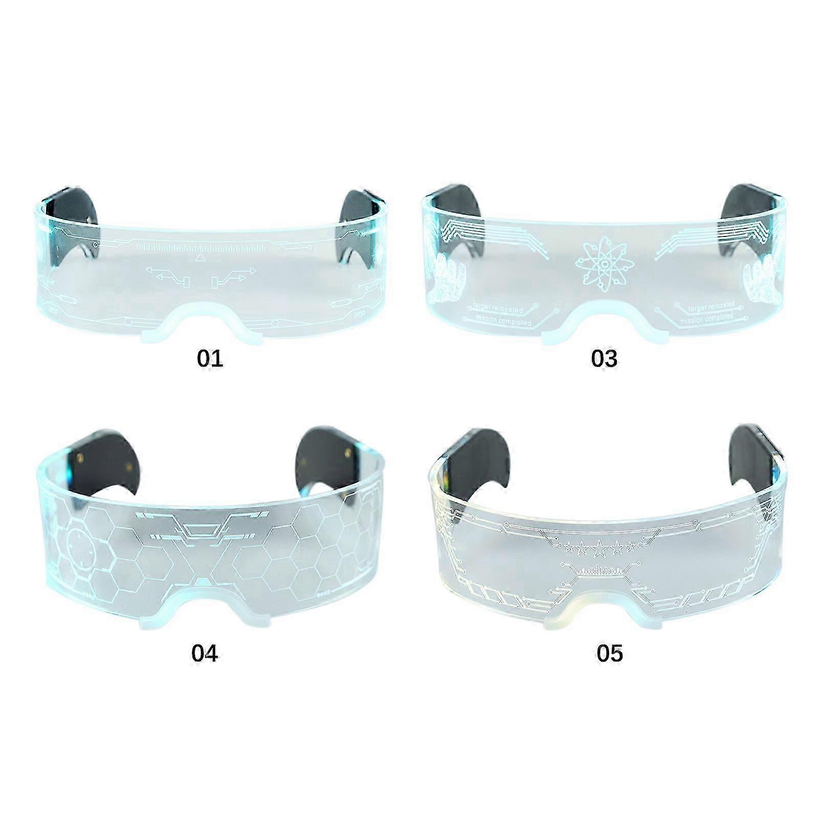 Helt NYA LED Coola Lysande Glasögon Halloween Glödande Neon Julfest Blinkande Ljus Nytt Hett