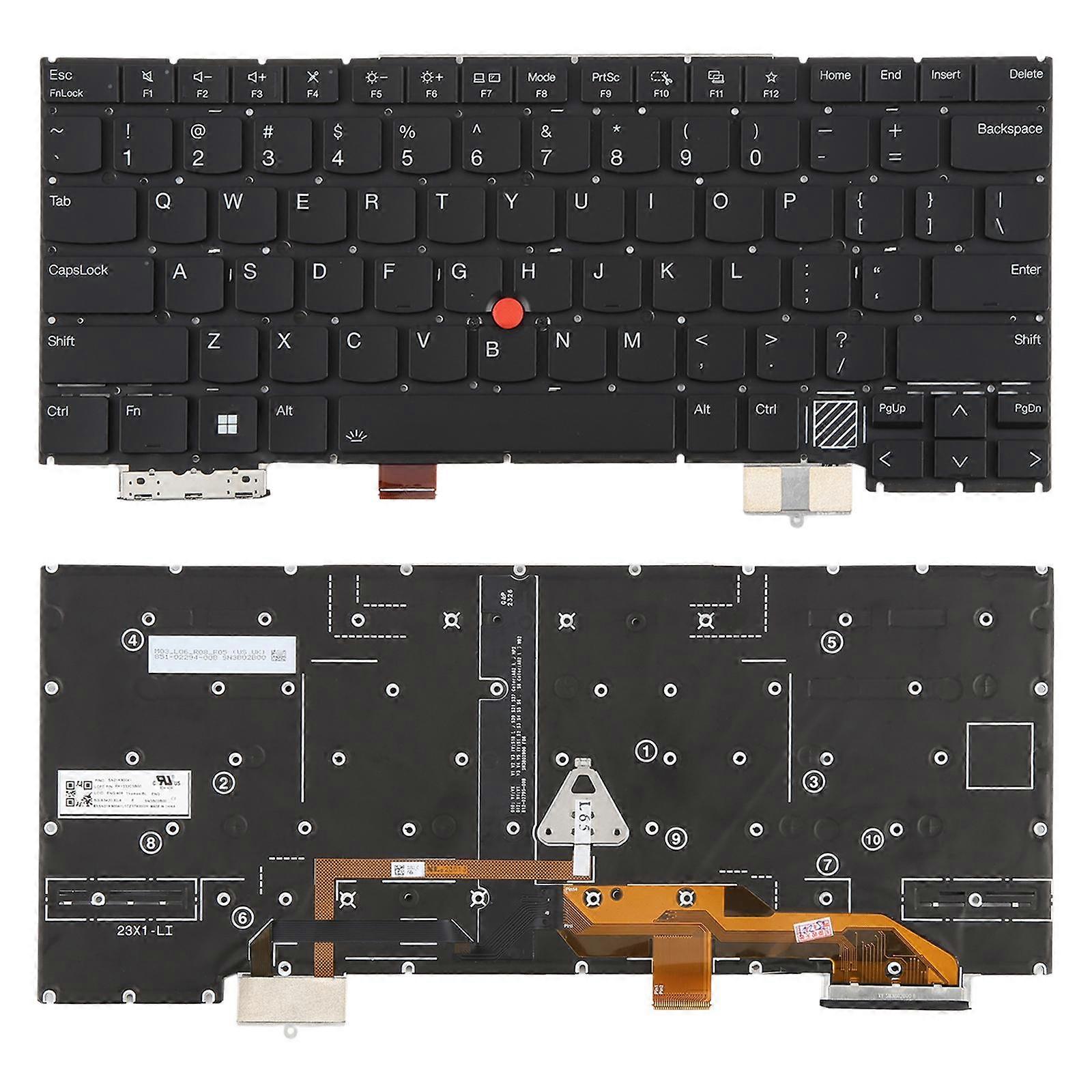 Lenovo Thinkpad X1C X1 カーボン Gen12 2024 Lenovo Thinkpad X1C の米国版バックライト付きラップトップ キーボード