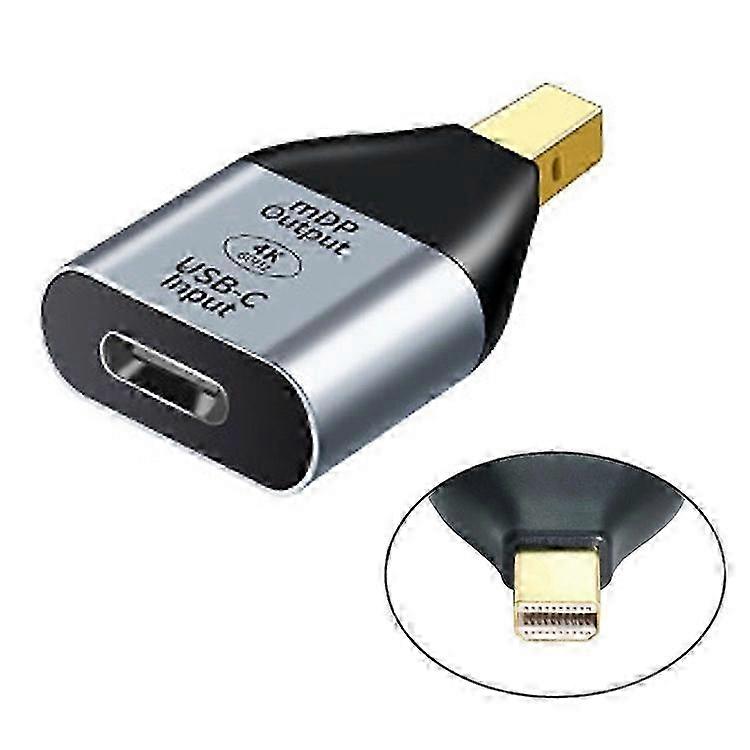 محول Mini DisplayPort ذكر إلى USB-C للإناث للتلفزيون عالي الدقة بدقة 4K / 60 هرتز يدعم 1080 بكسل متوافق مع الأجهزة اللوحية والهواتف وأجهزة الكمبيوتر المحمولة