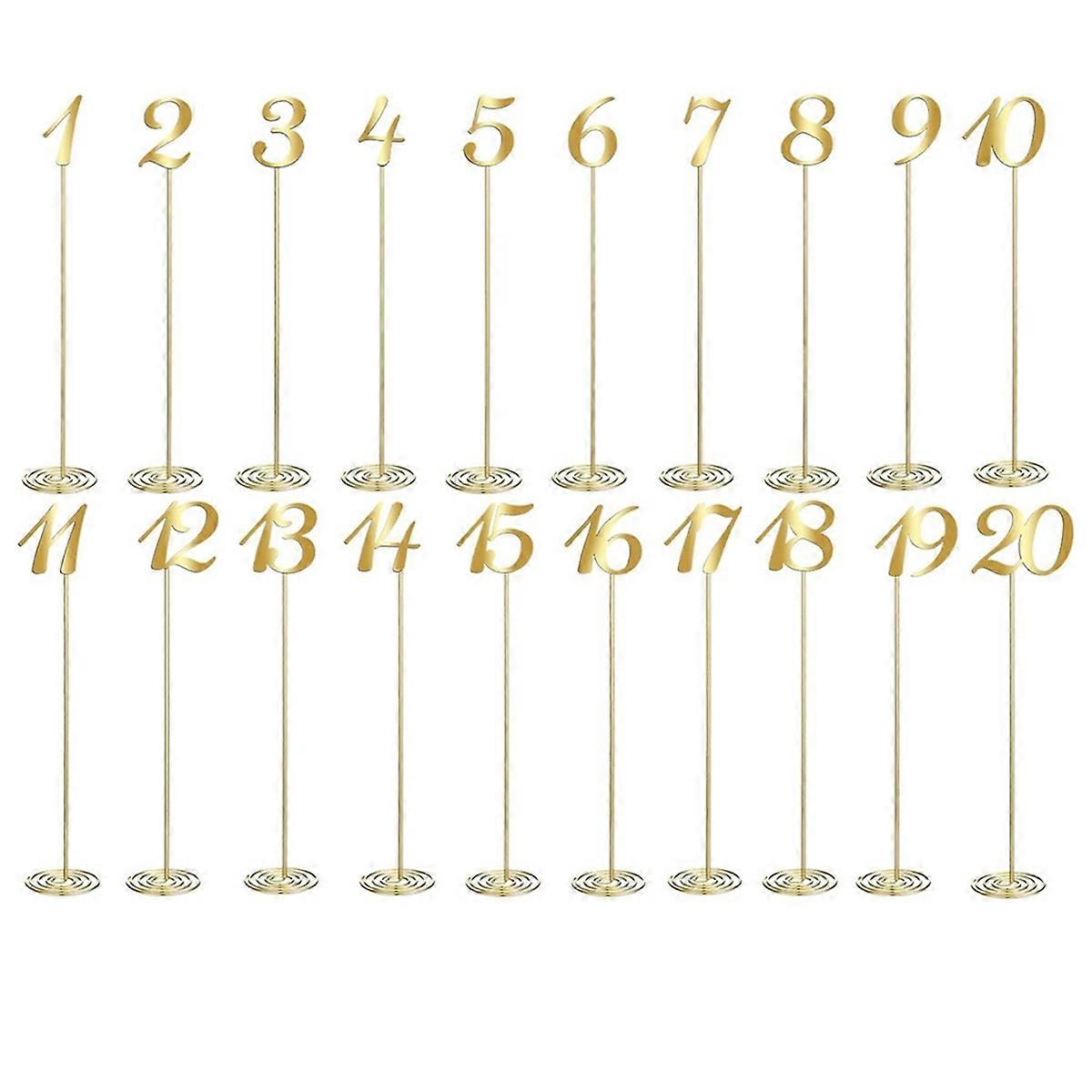 20 Pcs Metal Table Numbers 1-20 Table Numbers for 12 Inch Party Table