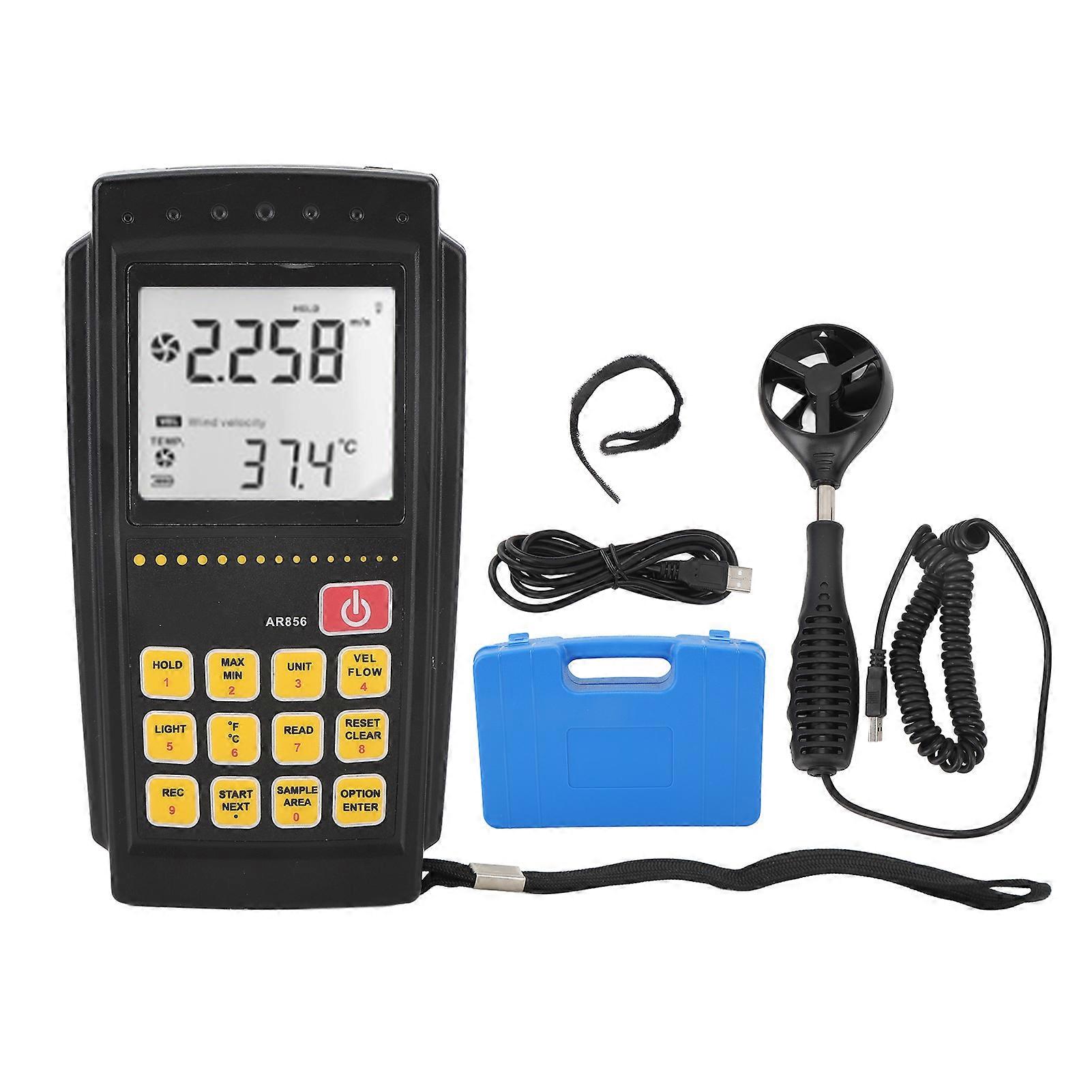 Digital Anemometer with LCD Display USB Computer Communication Wind Speed Volume Temperature Meter Gauge for Highway Industry Sailing
