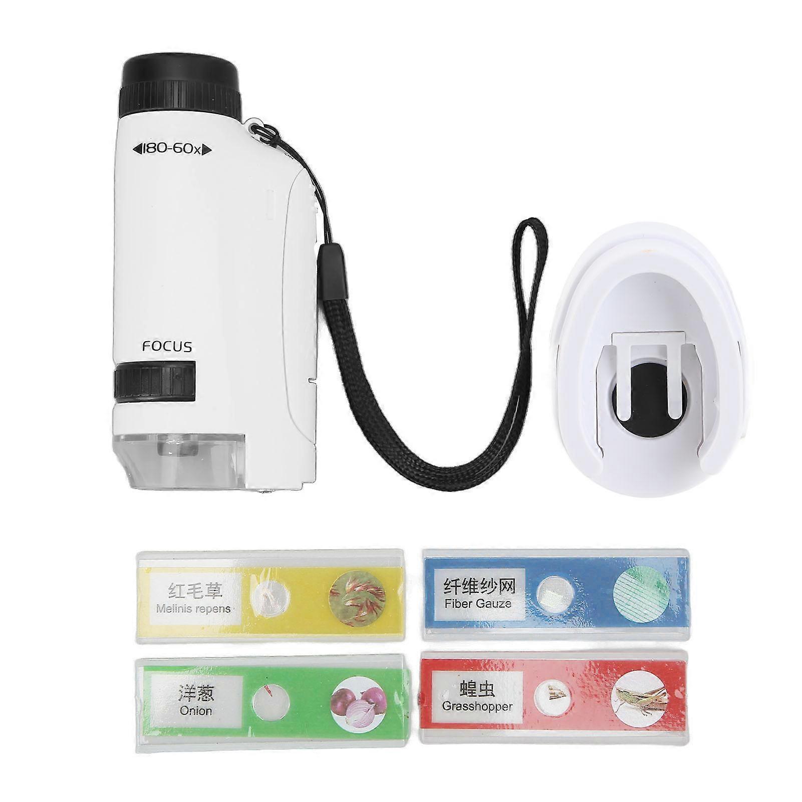 2211 Small Handheld Round Handle Microscope 60X to 120X Mini Pocket Microscope with LED Light