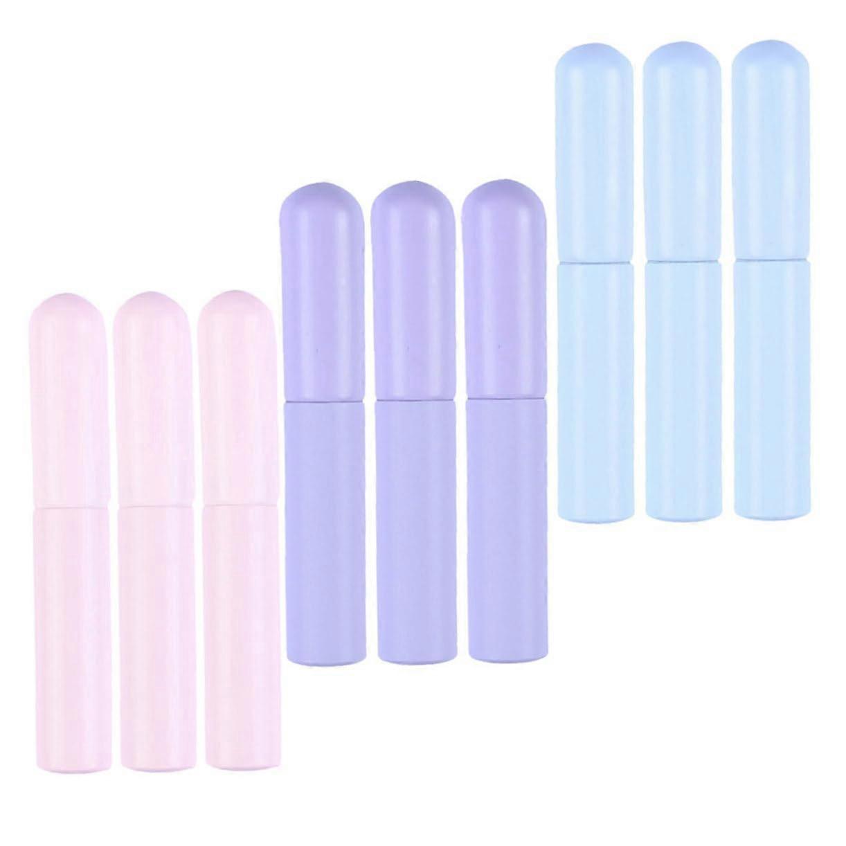Lipstick Brush Set 9 Pcs Silicone Lip Brushes with Protective Caps for Travel Soft Round Tip Applicators
