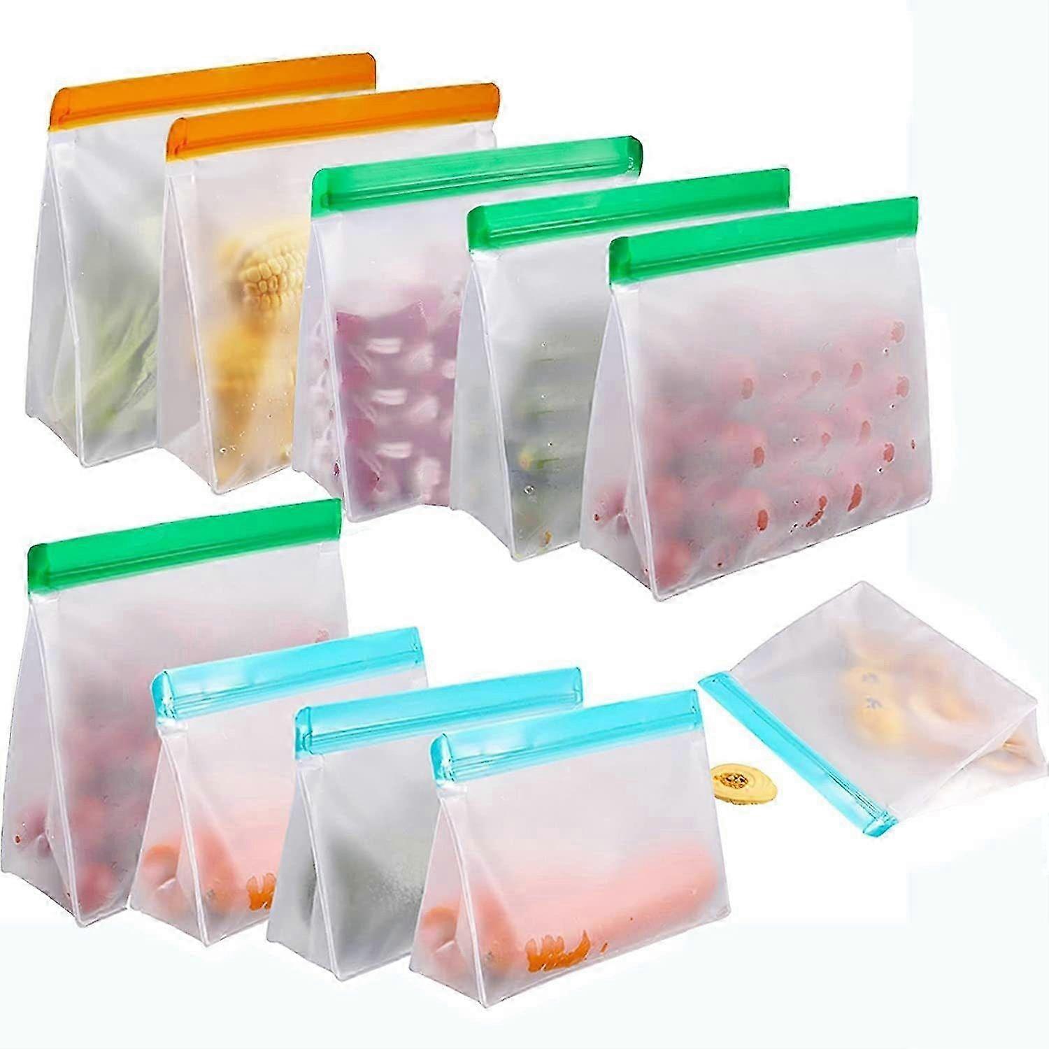 EVA Three-Dimensional Waterproof Sealed Fruit & Vegetable Storage Bags 10-Pack Set for Refrigerator