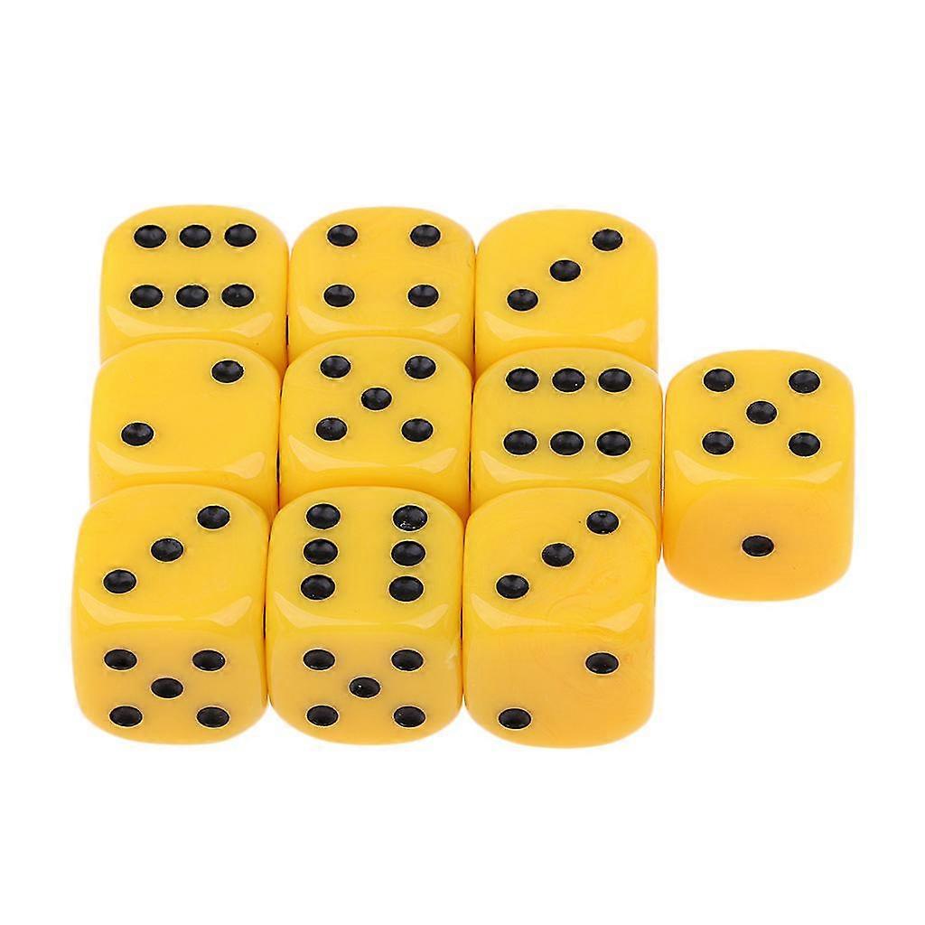 10Pcs Acrylic 6-sided Digital D6 Game Accessory