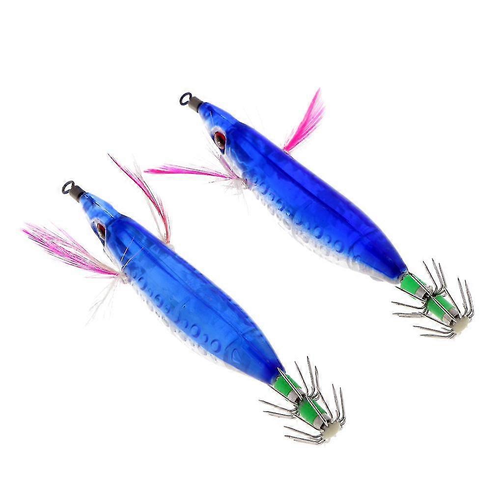 2pcs Glow in the Dark Shrimp Lure for Squid Octopus Fishing Hooks