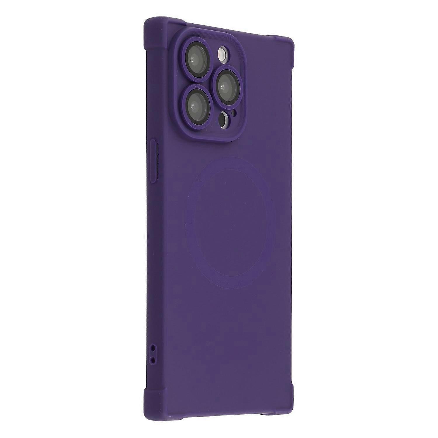 For iPhone 15 Pro Max Case Compatible with MagSafe Straight Edge TPU Phone Cover with Camera Lens Pr