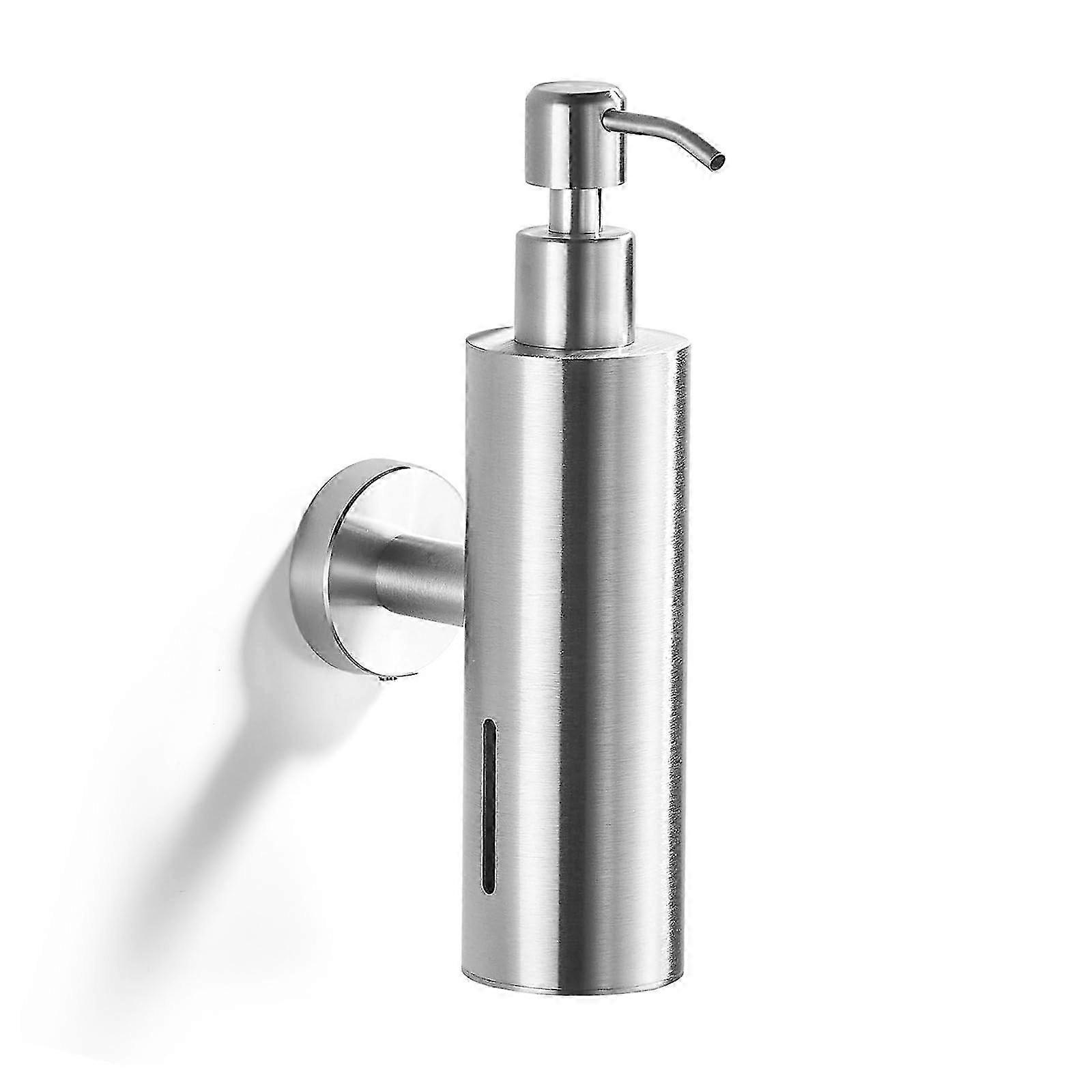 ステンレススチール製壁掛けソープディスペンサー、バスルーム&キッチン用ブラッシュドニッケル