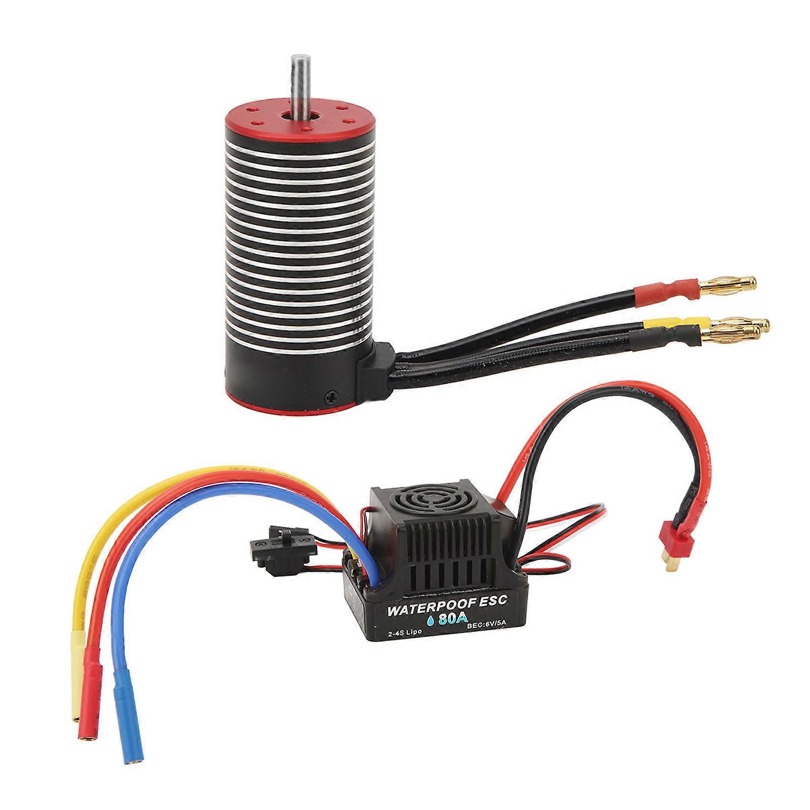 Brushless Motor Combo Set Remote Control Waterproof 80A ESC 3670 Brushless Motor Combo for Hpi 2850KV 