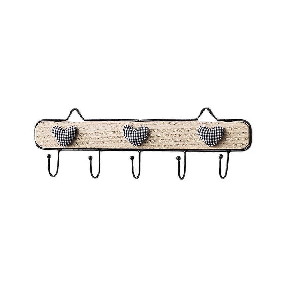 Wooden Wall Mount Clothing Rack with Hooks for Towels, Keys, Hats, and Kitchen Utensils Bamboo Style Hanger