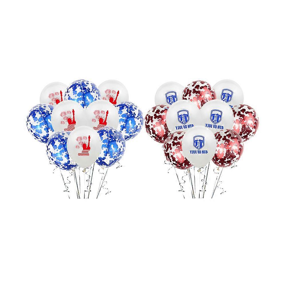 Independence Day Star Balloon Patriotic Party Balloons Decoration Shield Shape Assorted Color Latex 20Pcs