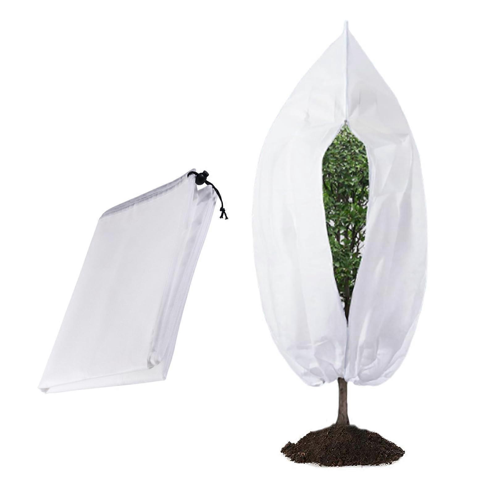 Winter Protection for Plants, 80x120cm, White Frost Protection Covers with Drawstring