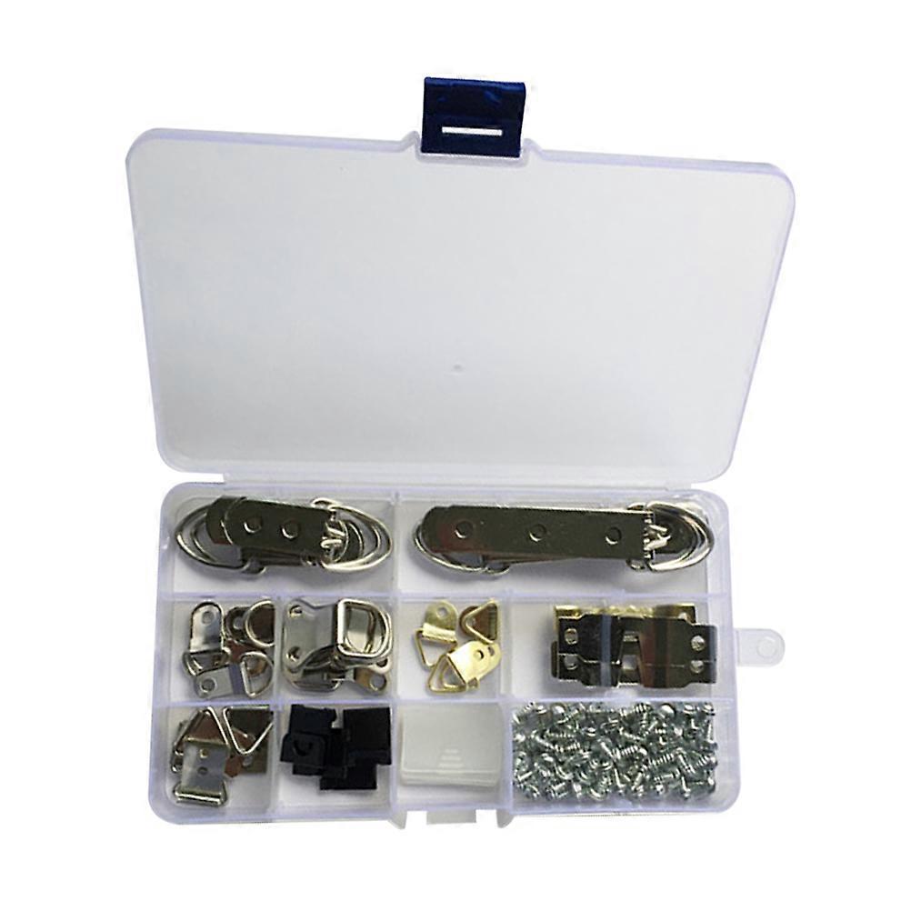 Kit de ganchos para pendurar quadros em aço inoxidável com parafusos para uso escolar, pacote com 96 unidades