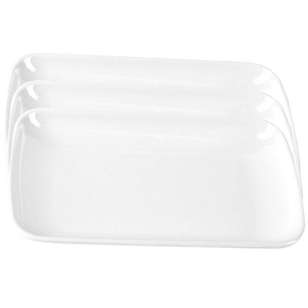 3Pcs Rectangular Plate Breakfast Plate Pastry Serving Plate Rectangular Food Plate Dessert Plate