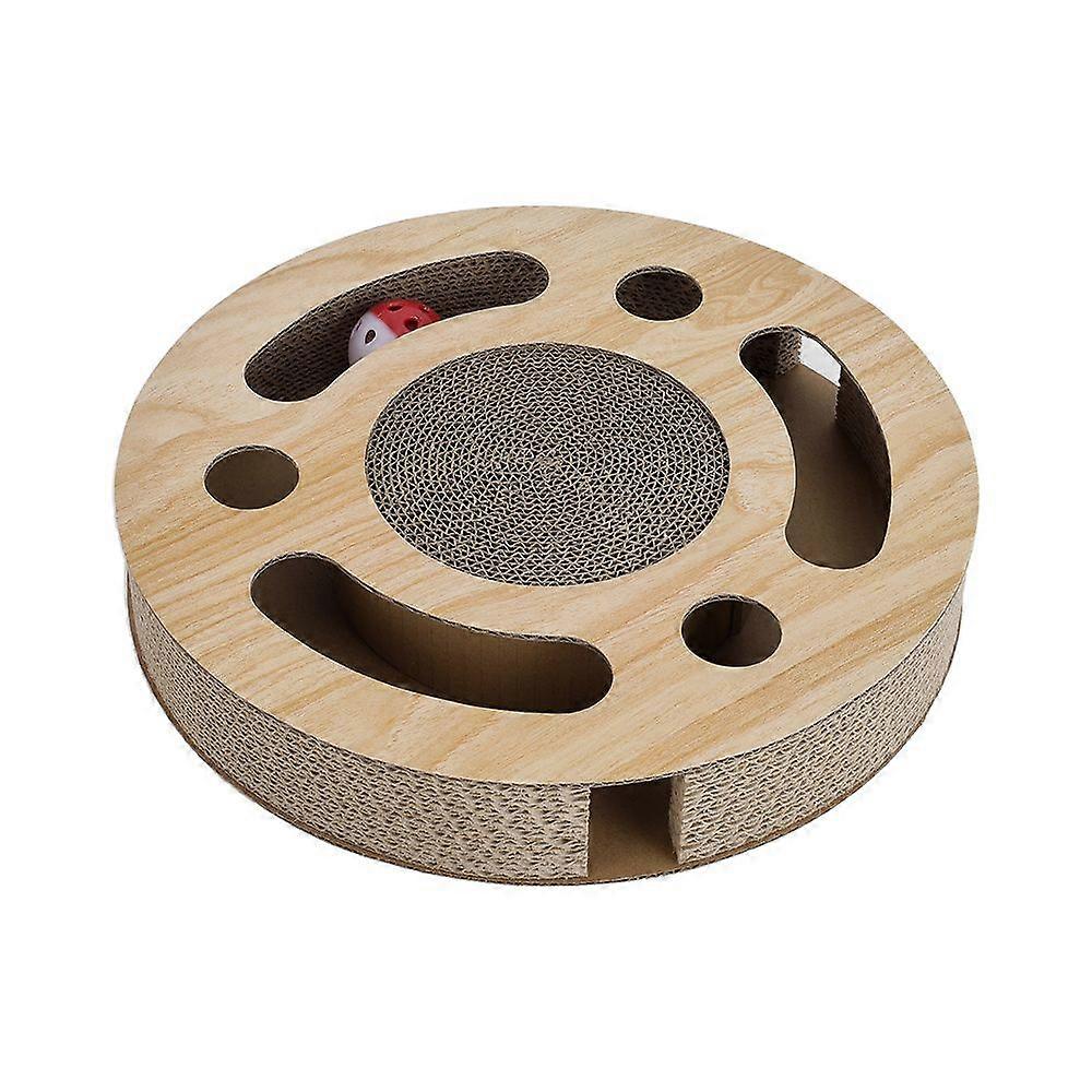 Brown Round Cat Scratching boards with Ball Toy