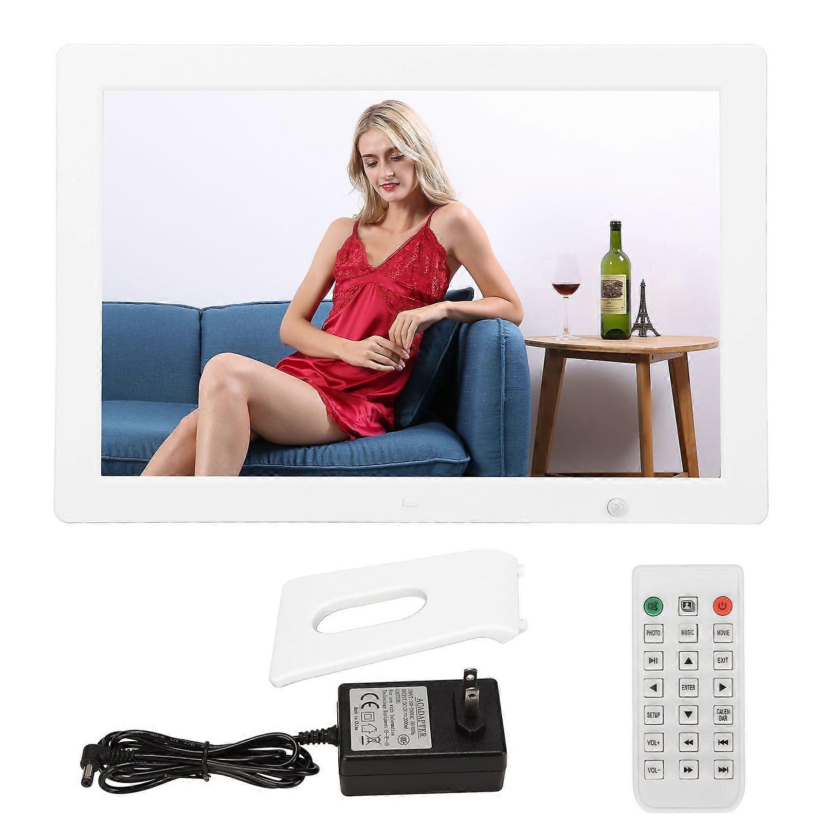 15" HD Digital Photo Frame - Motion Sensor, Video & Music Playback, Clock, US Plug